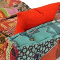 vidaXL 3-miestna modulárna taburetka, patchwork, látka