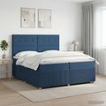 vidaXL Posteľ boxspring s matracom Modrá 200 x 200 cm Látka