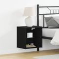 vidaXL Floating Shelf with LED Light 2 ks Čierna 40 x 28,5 x 40 cm