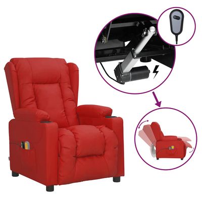 vidaXL Elektrické masážne kreslo vínovočervené umelá koža