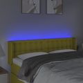 vidaXL Čelo postele s LED zelené 147x16x78/88 cm látka