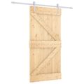 vidaXL Posuvné dvere 100 x 210 cm Borovicový masív Prírodná a biela