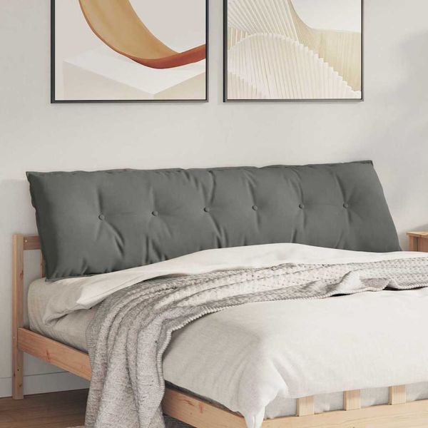 vidaXL Poduška na chrbát Tmavo šedá 180 x 50 cm Mikrovlákno