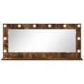 vidaXL Toaletné zrkadlo Dymová dub 100 x 45 x 18 cm Obdĺžnikový