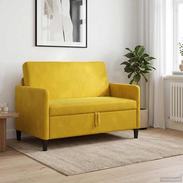 vidaXL Sofa s úložným priestorom Žltá 122 x 78 x 87 cm Polyester