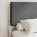 vidaXL Rám postele s čalúneným čelom Tmavo šedá 135 x 190 cm