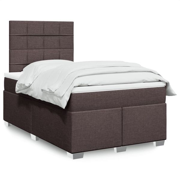 vidaXL Boxspring posteľ s matracom tmavohnedá 120x190 cm látka