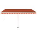vidaXL Voľne stojaca ručne zaťahovacia markíza 400x300cm oranžovohnedá