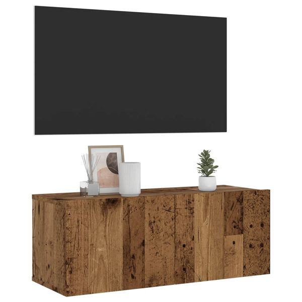 vidaXL Nástenná TV skrinka staré drevo 80x30x30 cm kompozitné drevo