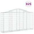 vidaXL Oblúkové gabiónové koše 25 ks 200x30x100/120cm pozinkov. železo