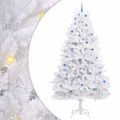 vidaXL Umelý Sklápací Vianočný Stromček Biela 300 cm PVC a oceľ