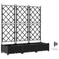 vidaXL Záhradný kvetináč 3 ks Čierna 120 x 40 x 126 cm PP
