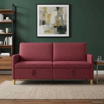 vidaXL Sofa s úložným priestorom Víno červené 172 x 78 x 87 cm
