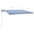vidaXL Stojaca ručne zaťahovacia markíza 450x300 cm modro-biela