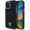 Puzdro Guess HC MagSafe FW Denim Triangle Logo pre iPhone 16 Pro Max čierne