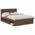 vidaXL Rám postele Hnedý dub 140 x 200 cm Kompozitné drevo