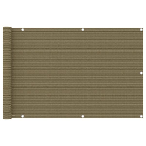 vidaXL Balkónová markíza, sivohnedá 90x400 cm, HDPE
