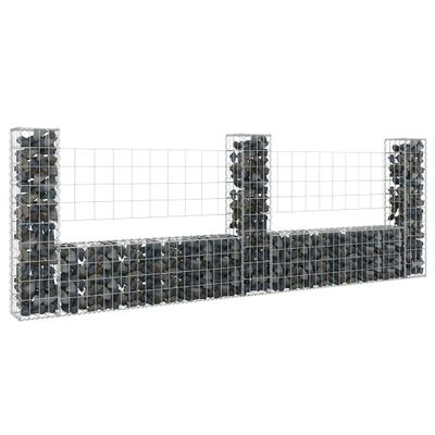 vidaXL Železný gabiónový kôš v tvare U s 3 stĺpmi 260x20x100 cm