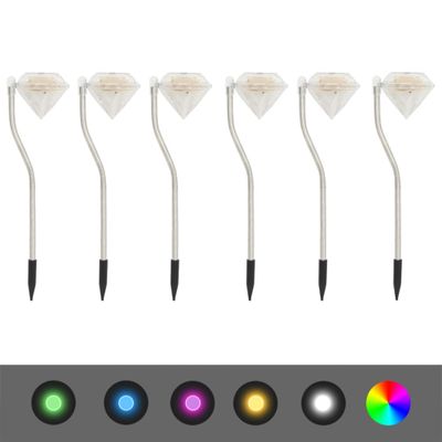 vidaXL Solárne záhradné LED svetlá 6 ks 9x7,8x29,5 cm