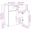 vidaXL Servírovacia skriňa Staré drevo 69,5 x 34 x 90 cm