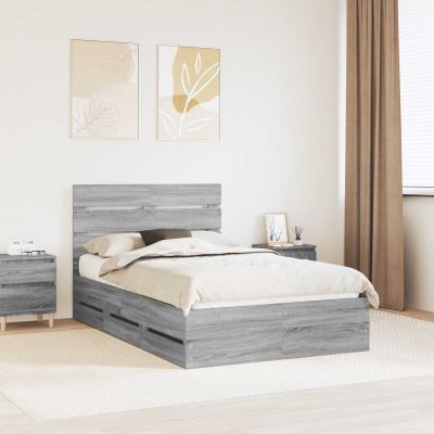 vidaXL Rám postele Sivý Sonoma 120 x 190 cm Inžinierske drevo