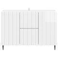 vidaXL Servírovacia skriňa Biela s vysokým leskom 89 x 34,5 x 62 cm