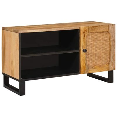 vidaXL TV skrinka s dverami Hnedá 80 x 33 x 46 cm Masívne mango drevo
