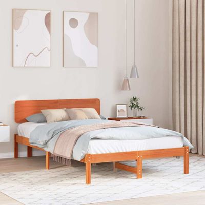 vidaXL Rám postele Včelí hnedý 140 x 190 cm Masívne borovicové drevo