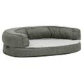vidaXL Ergonomický matrac pre psa 90x64 cm ľanový vzhľad flís šedý