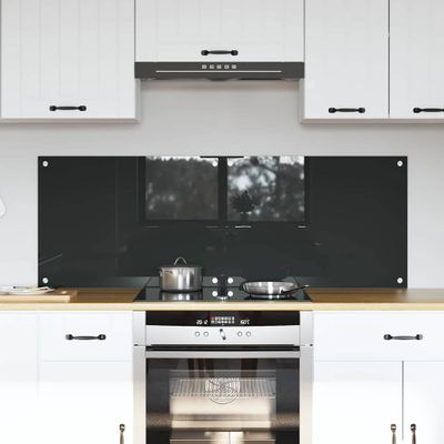 vidaXL Kuchynský obklad 2 pcs Tmavo šedá 70 x 50 cm tvrdené sklo