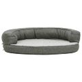 vidaXL Ergonomický matrac pre psa 90x64 cm ľanový vzhľad flís šedý
