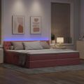 vidaXL LED úložná posteľ s matracom Ružová 200 x 200 cm Zamat