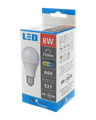 LED žiarovka Trixline 8W E27 A60 studená biela