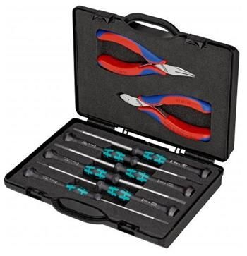 Knipex, Pouzdro s kleštami pre elektroniku s nástrojmi na prácu s elektronickými súčiastkami