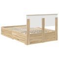 vidaXL Rám postele Sonoma dub 135 x 190 cm Kompozitné drevo