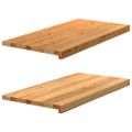 vidaXL Okenný parapet 2 ks svetlohnedá 80x40x2 cm dubový masív