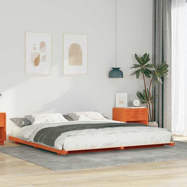 vidaXL Rám postele Včelí hnedý 200 x 220 cm Masívne borovicové drevo