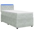 vidaXL Posteľ boxspring s matracom Svetlosivá 100 x 200 cm Zamat