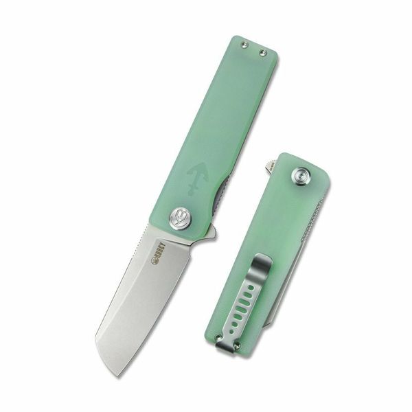 Kubey KU317E Sailor vreckový nôž 7,9 cm, Bead Blasted, zelená Jade, G10, spona