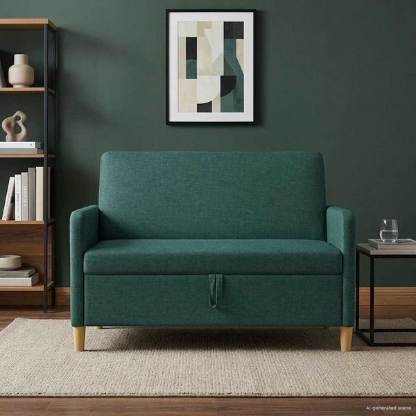 vidaXL Sofa s úložným priestorom Tmavozelená 122 x 78 x 87 cm