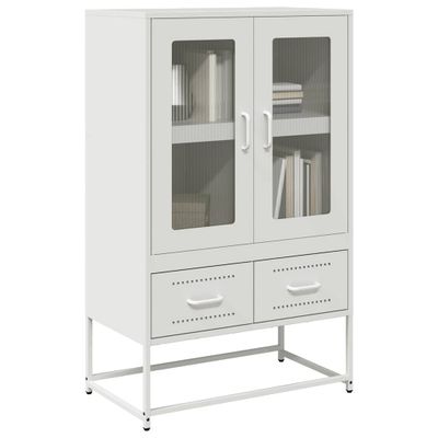 vidaXL Vysoká skrinka biela 68x39x111,5 oceľ