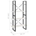 vidaXL Knižnica so 4 policami biela 80x30x140 cm masívna borovica