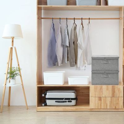 vidaXL Úložné boxy 2 ks látkové 50x30x25 cm sivé