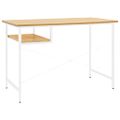 vidaXL Počítačový stôl, biely a svetlý dub 105x55x72 cm, MDF a kov