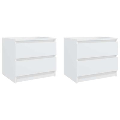 vidaXL Nočné stolíky 2 ks, biele 50x39x43,5 cm, kompozitné drevo