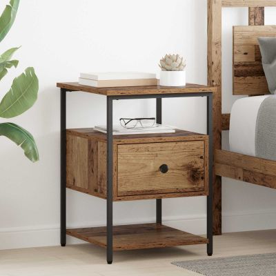 vidaXL Nočný stolík 2 pcs Staré drevo 40 x 42 x 56 cm Kompozitné drevo