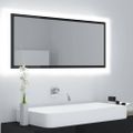 vidaXL LED kúpeľňové zrkadlo lesklé čierne 100x8,5x37 cm akryl