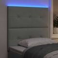 vidaXL LED hlavová doska s LED pásikmi Svetlosivá 90 cm Zamat