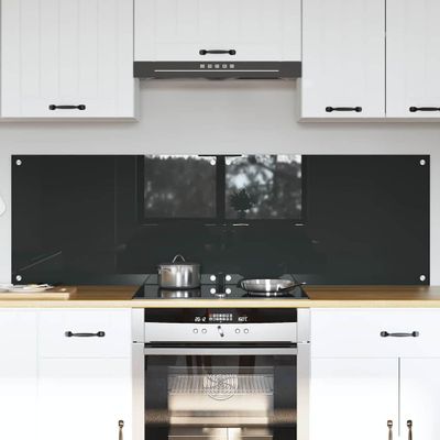 vidaXL Kuchynský obklad 2 pcs Tmavo šedá 80 x 50 cm tvrdené sklo