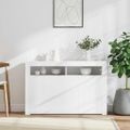 vidaXL Komoda s LED svetlami lesklá biela 115,5x30x75 cm